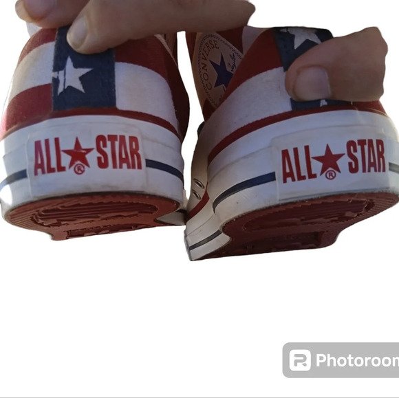 Vintage Chuck Taylor High Top Converse Stars & Stripe Patriotic Flag USA Size 11 - Picture 8 of 10